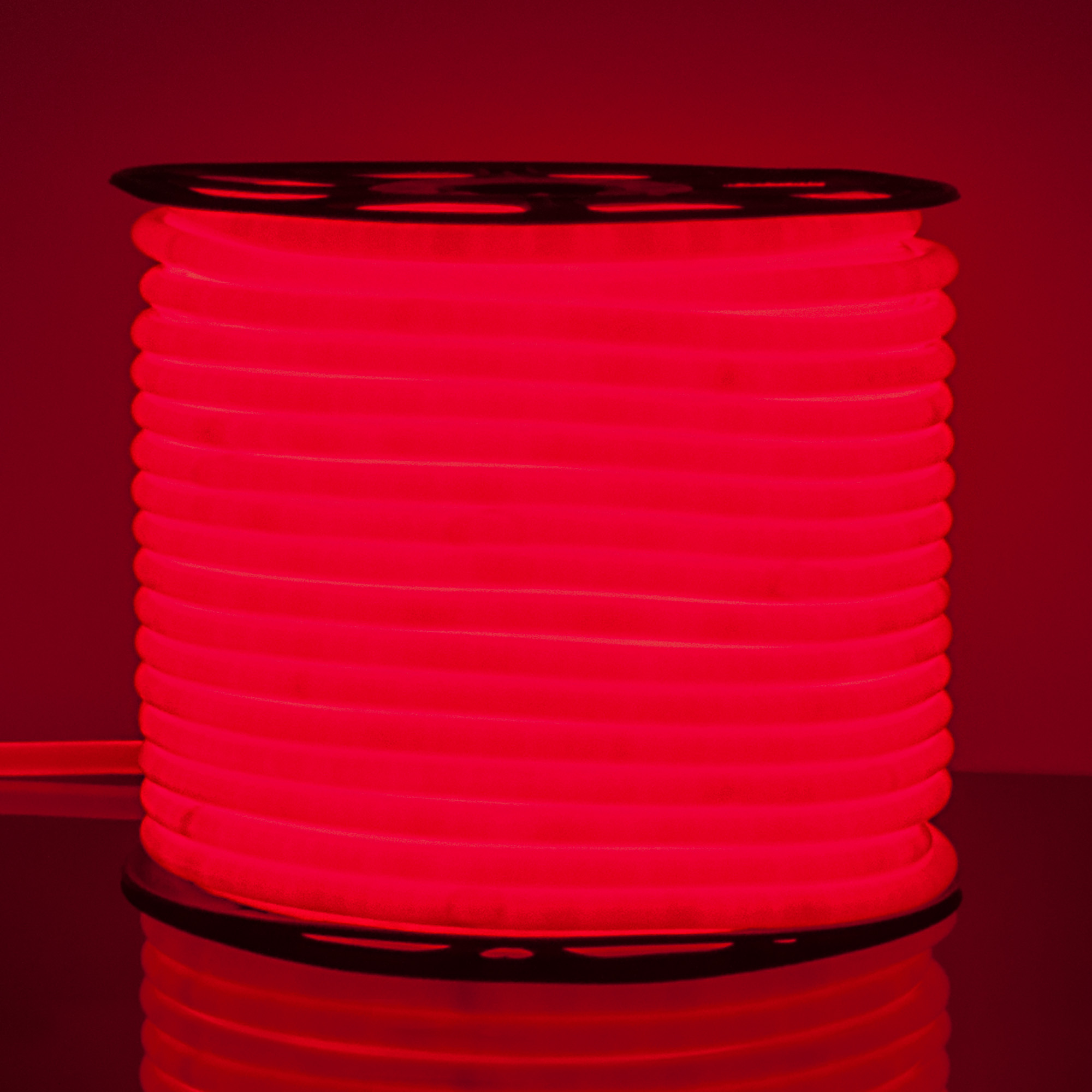 Светодиодный гибкий неон 220V 9,6W 144Led 2835 IP67 круглый красный, 50 м 4690389134715 a043549
