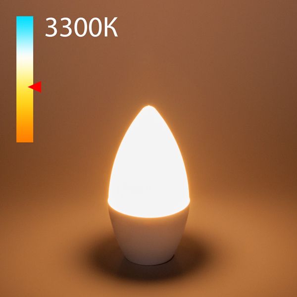 Лампа светодиодная E14 8W 3300K свеча матовая 4690389152306