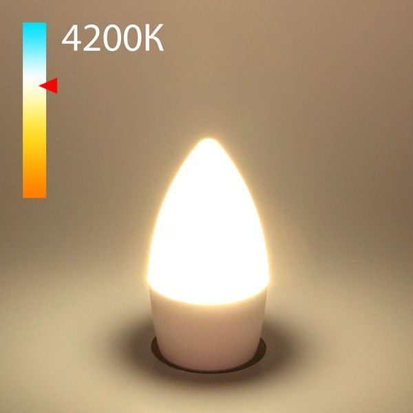 Лампа светодиодная E27 8W 4200K свеча матовая 4690389152344