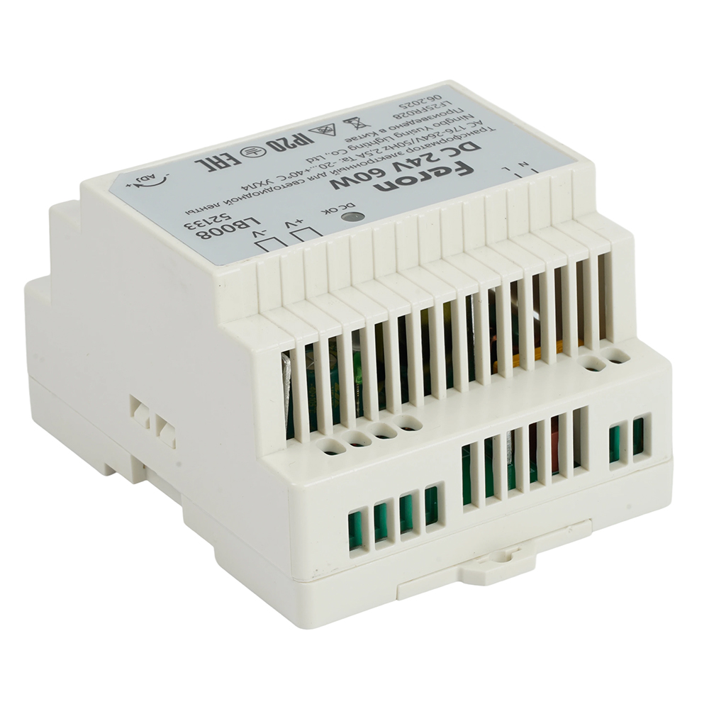 Трансформатор электронный на DIN-рейку LB008 60W 24V IP20 52133