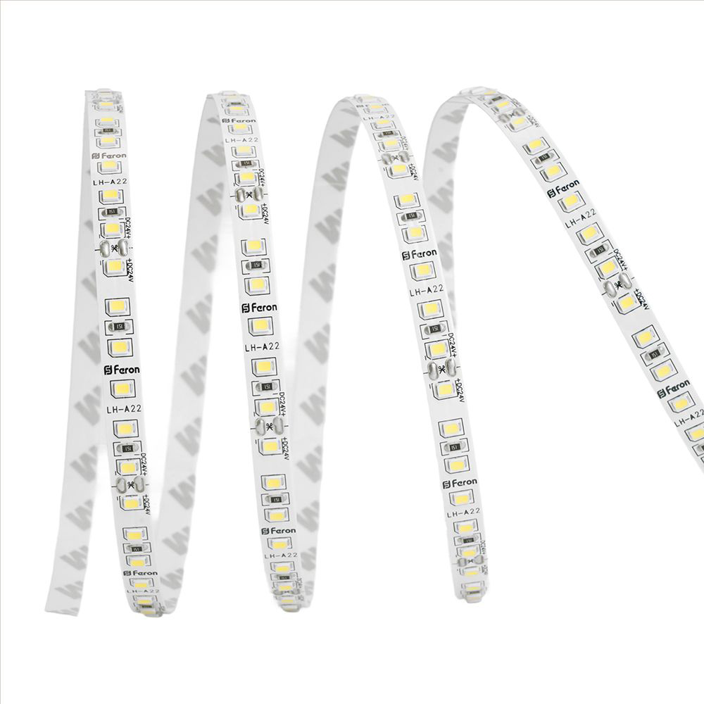 Светодиодная лента 24V LS501, 120*SMD2835, 11W/m, IP20, 3000К (теплый белый) 53086