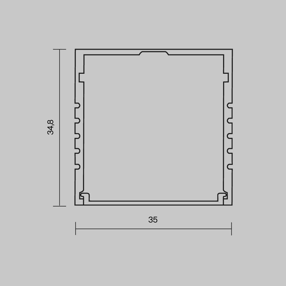 Алюминиевый профиль накладной Led Strip ALM-3535AT-S-2M 631008
