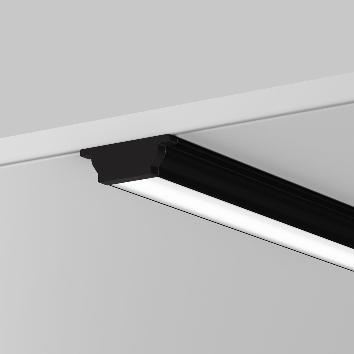 Алюминиевый профиль Led Strip накладной с вертикальным изгибом (Черный, 2 м) ALM-1103-B-2M 631018