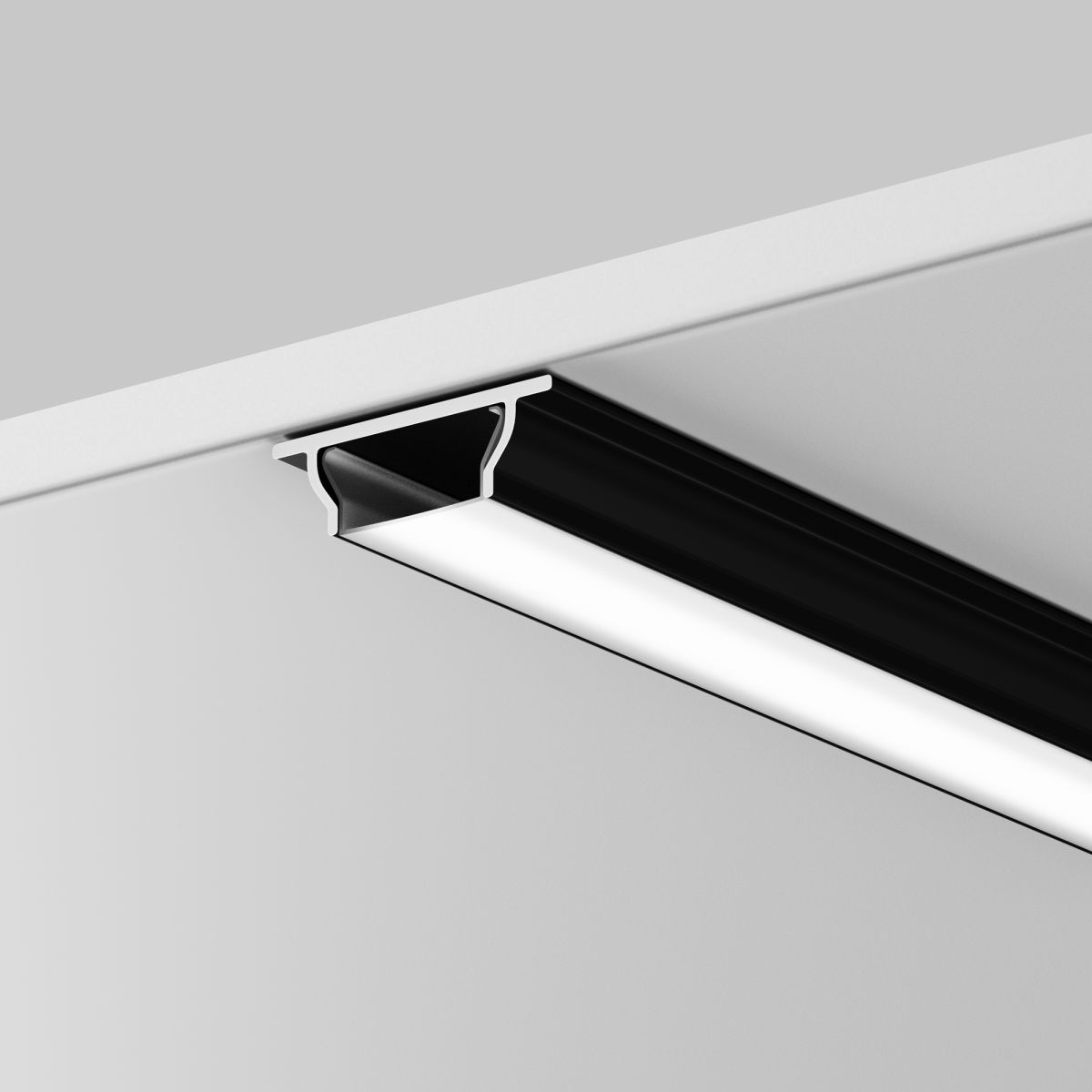 Алюминиевый профиль Led Strip накладной с вертикальным изгибом (Черный, 2 м) ALM-1103-B-2M 631018