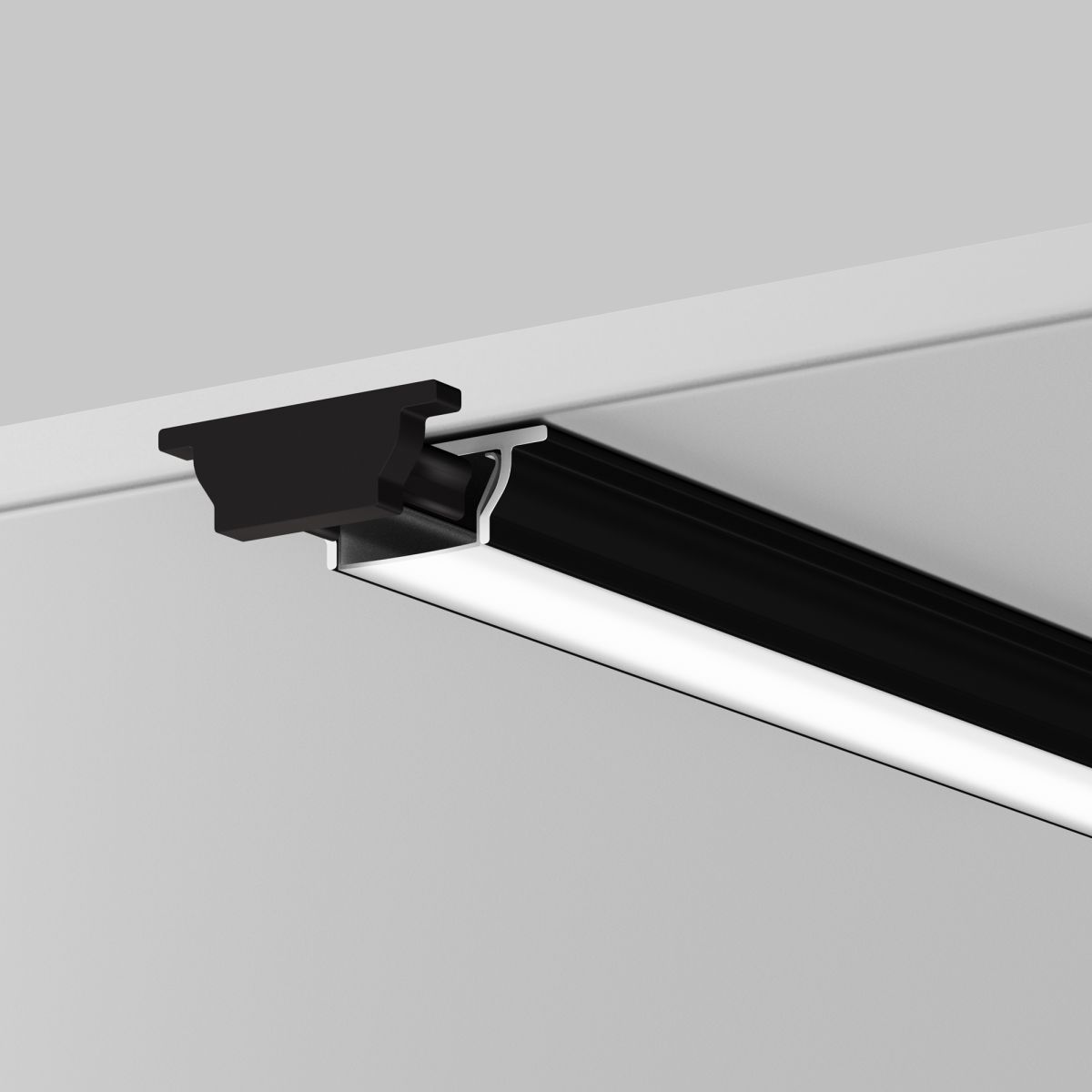 Алюминиевый профиль Led Strip накладной с вертикальным изгибом (Черный, 2 м) ALM-1103-B-2M 631018