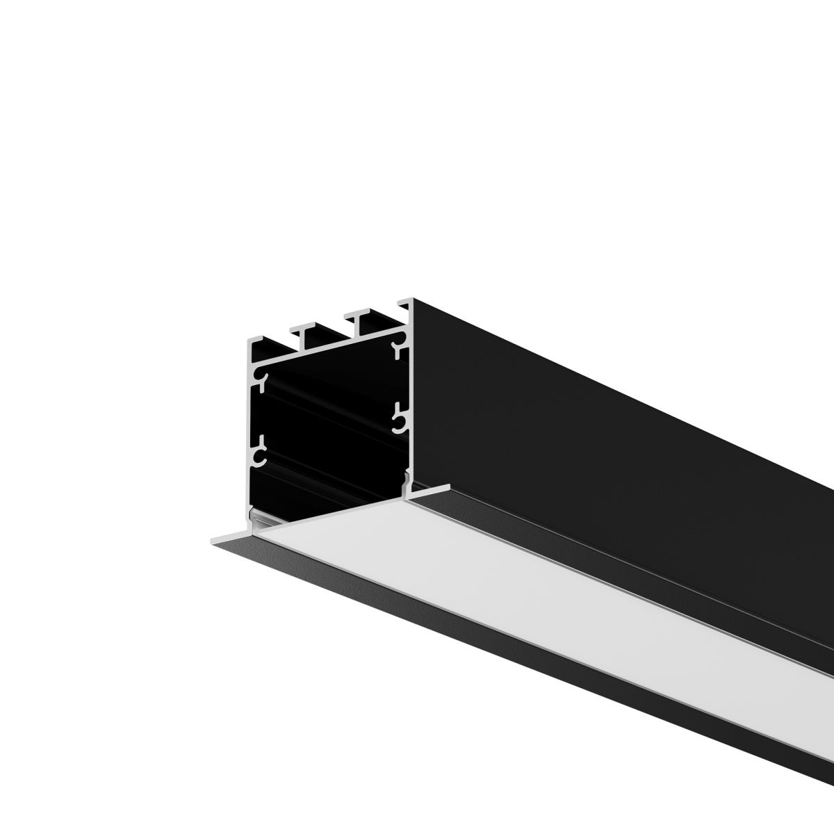 Алюминиевый профиль встраиваемый с накладным фланцем 50x35 Led Strip ALM-5035T-B-2M 632012