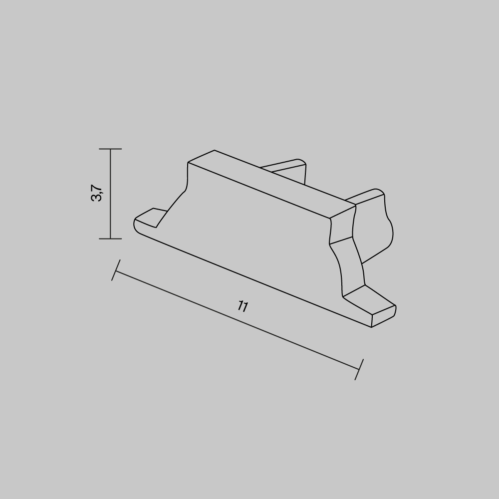 Комплект заглушек Led Strip (для профиля ALM-1103-S-2M) 2 шт. ALM-1103-S-EC 642092