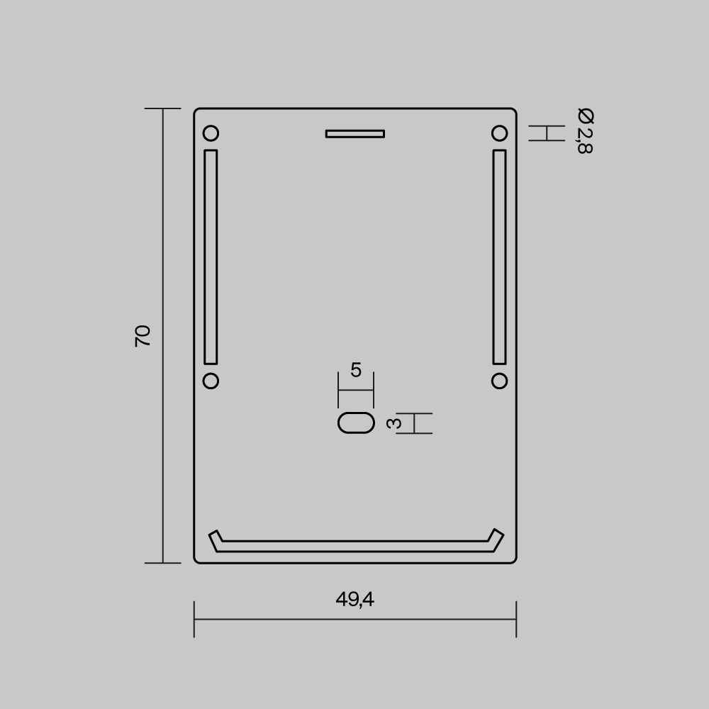 Комплект заглушек (для профиля ALM-5070-S-2M) 2 шт ALM-5070-S-EC