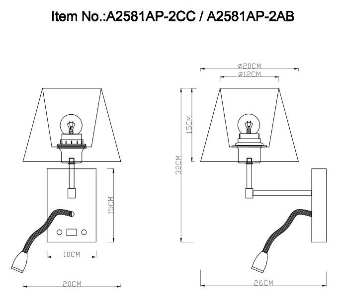 Бра ELBA A2581AP-2AB