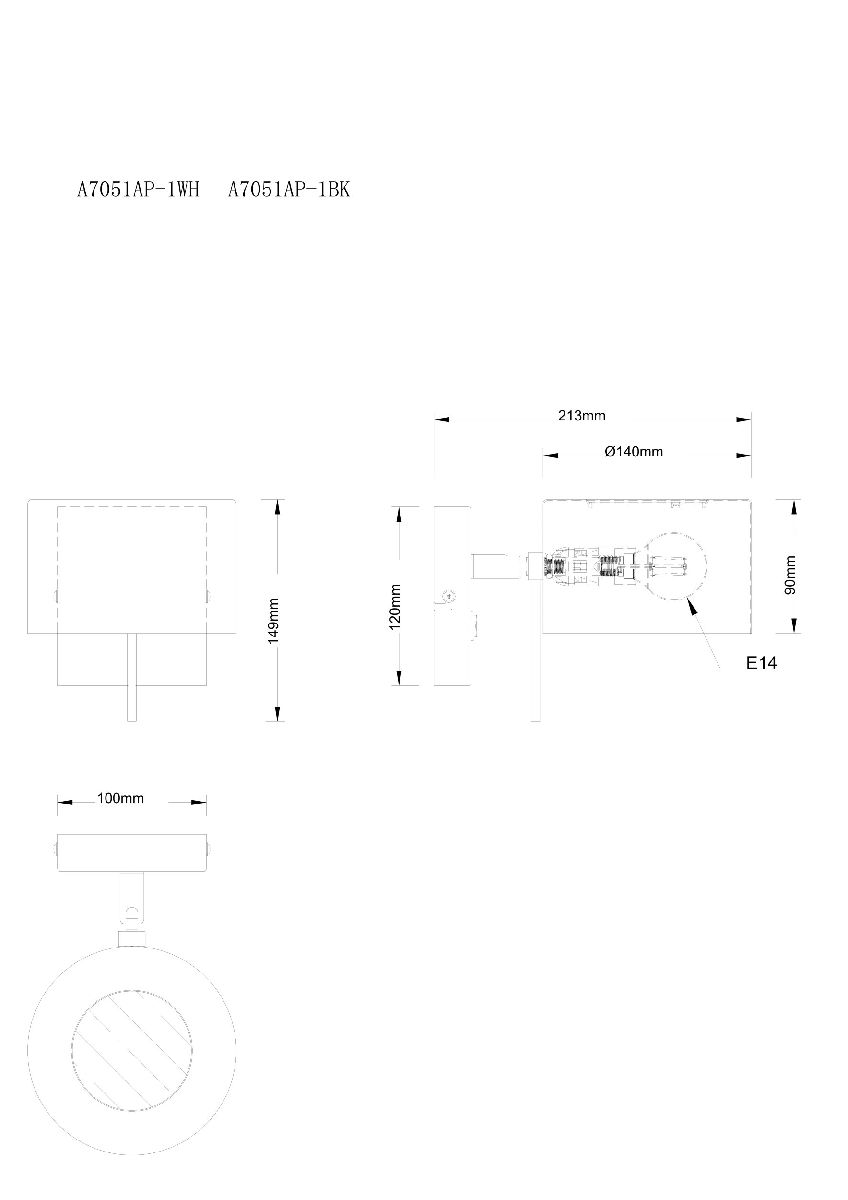 Бра Sebastian A7051AP-1BK