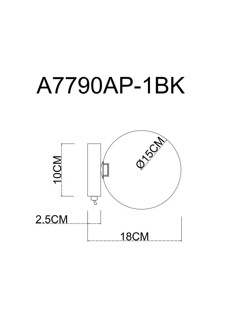 Бра Vincent A7790AP-1BK