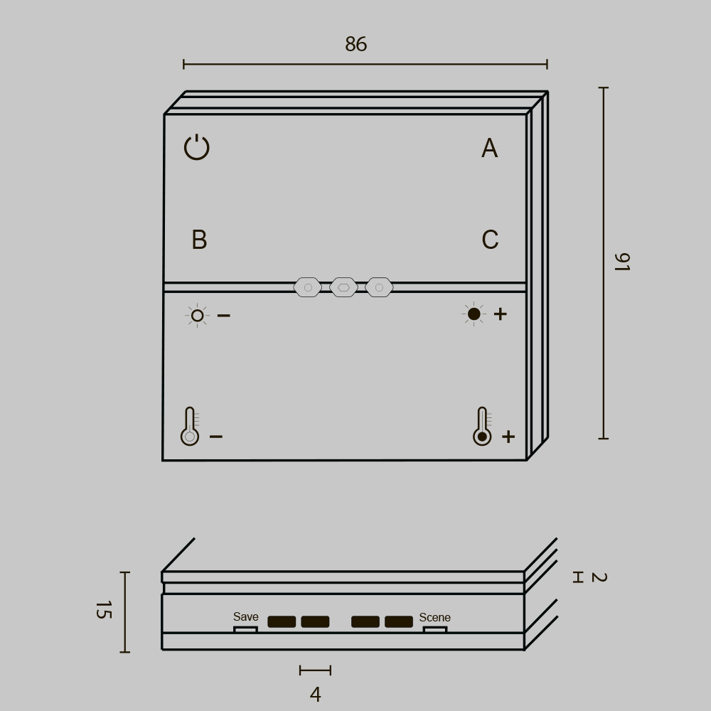Беспроводная панель управления Smart home DRC034-8-B