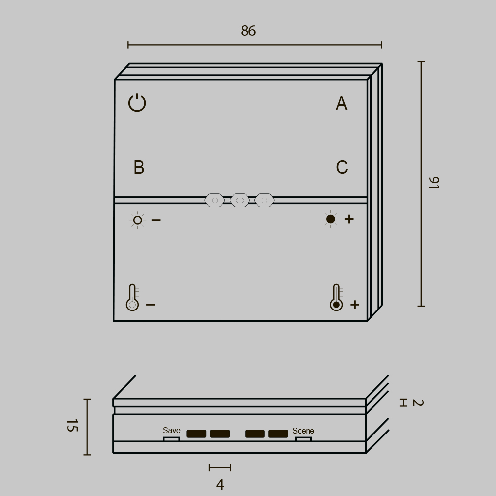 Беспроводная панель управления Lighting control DRC035-Z-8-B