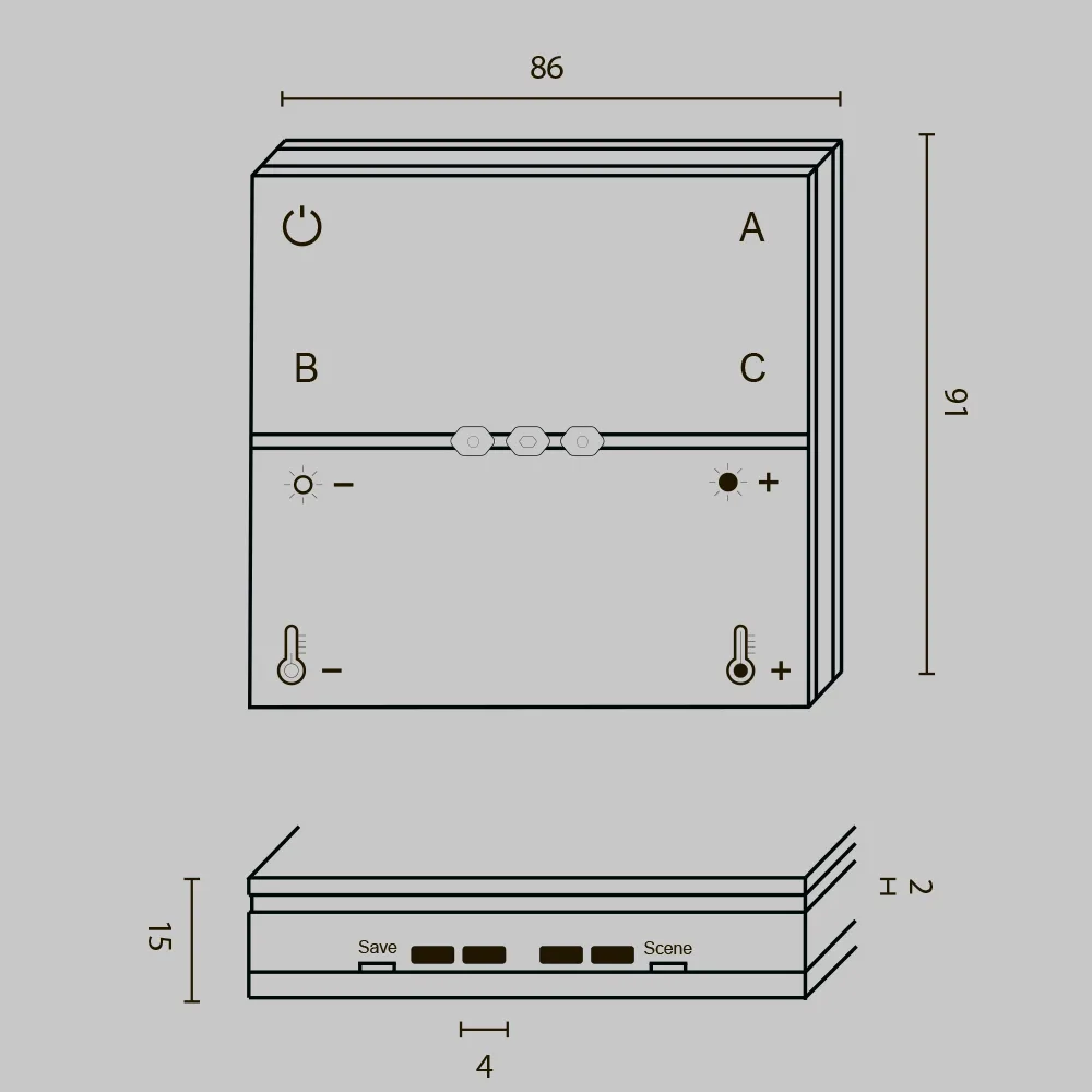 Беспроводная панель управления Lighting control DRC035-Z-8-W