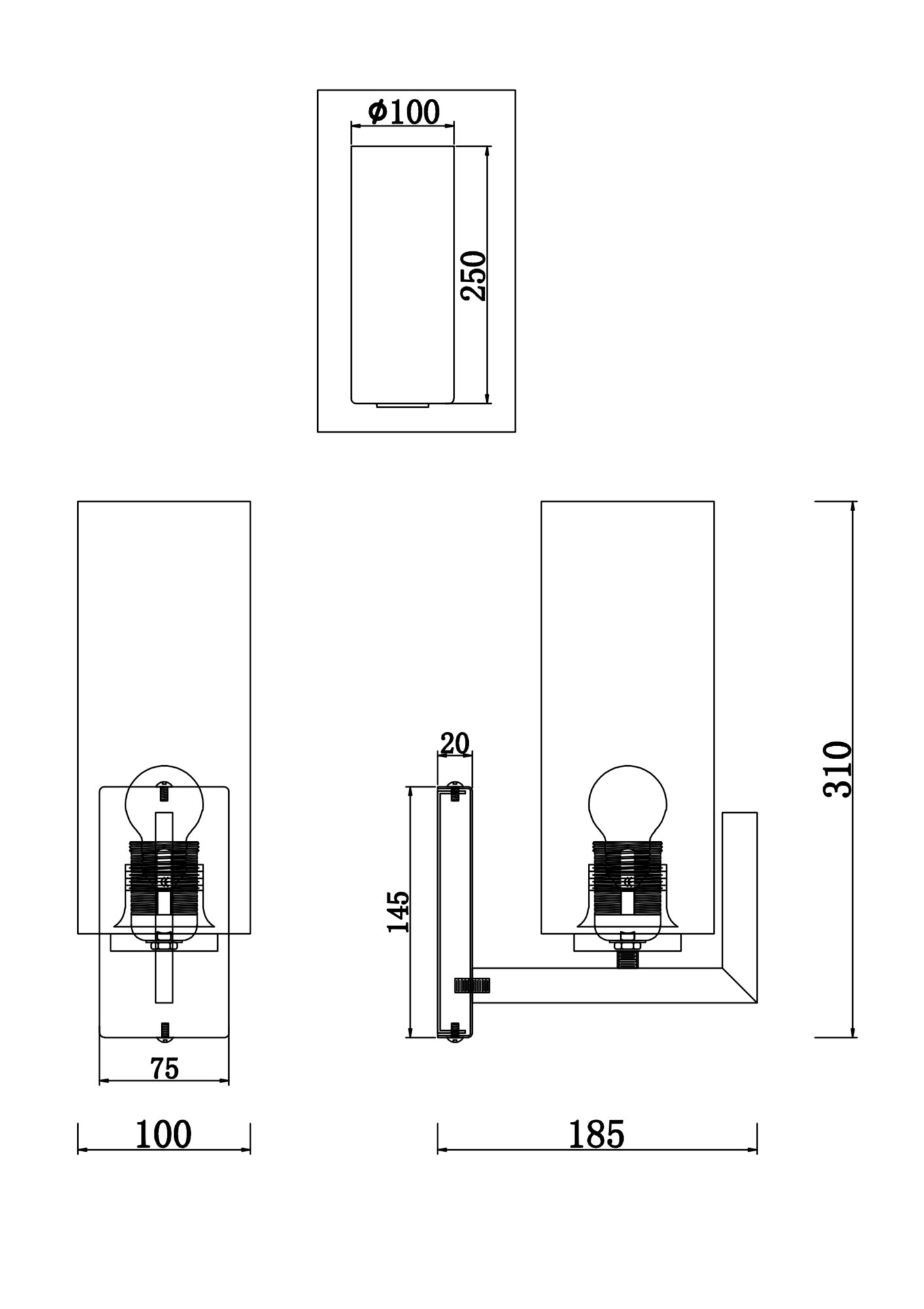 Бра Fortano MOD089WL-01BS