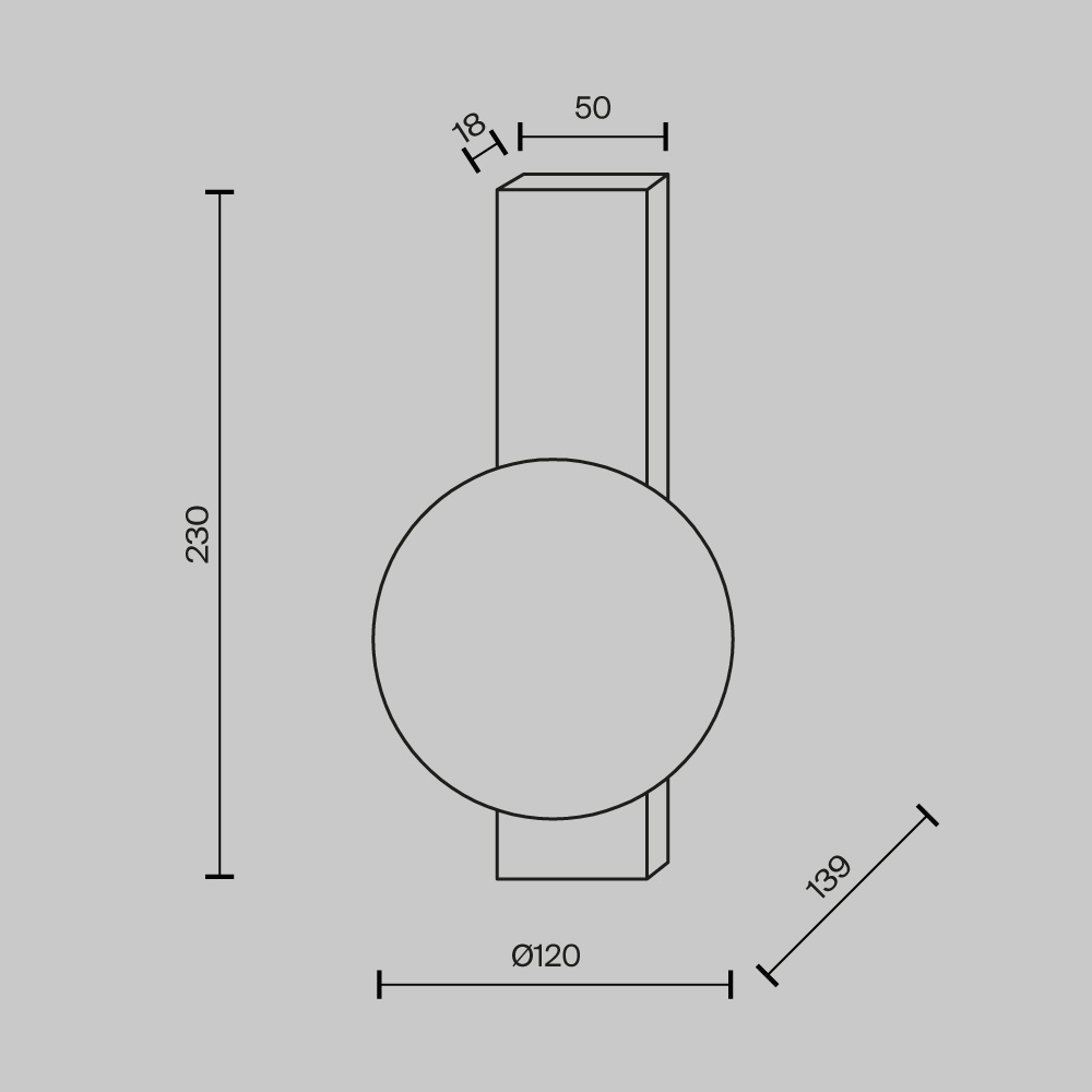 Настенный светильник Lunella MOD470WL-01BS