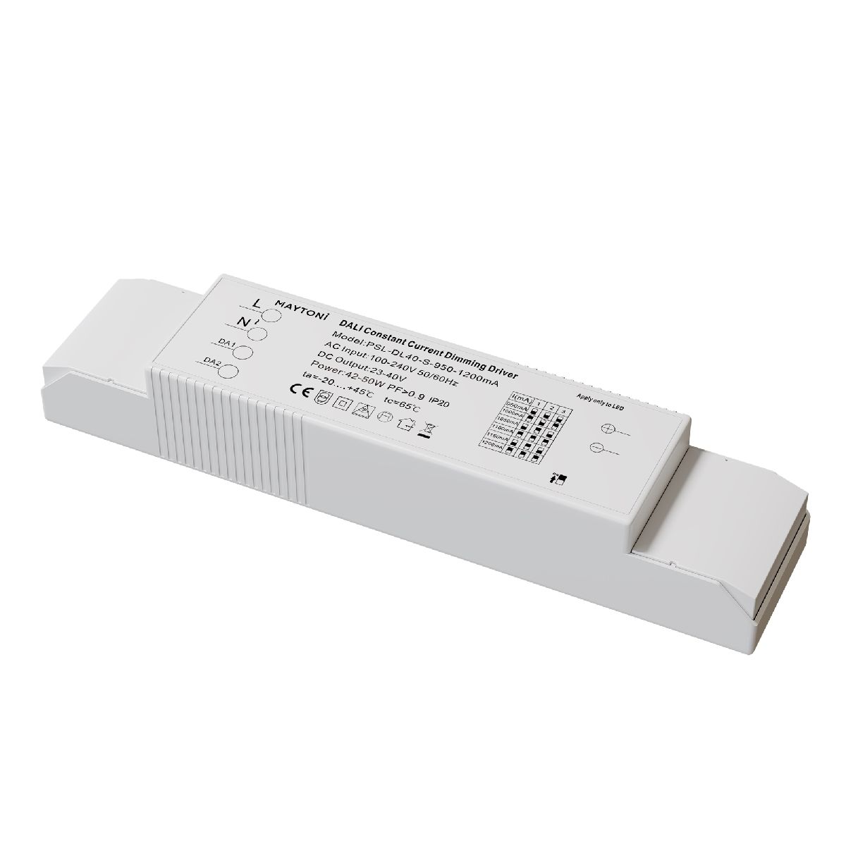 Блок питания 42-50Вт DC23-40В IP20 Dali PSL-DL40-S-950-1200mA