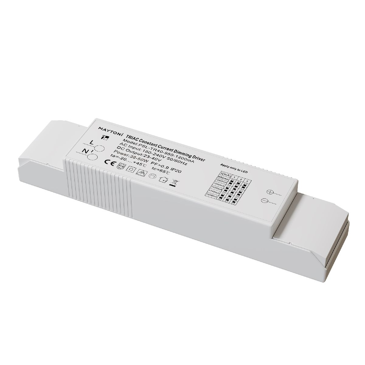 Блок питания 38-50Вт DC23-40В IP20 Triac PSL-TR40-950-1200mA