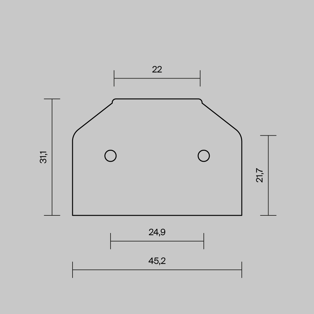 Заглушка торцевая к профилю, 2шт. Technical TRA239MPEC-S