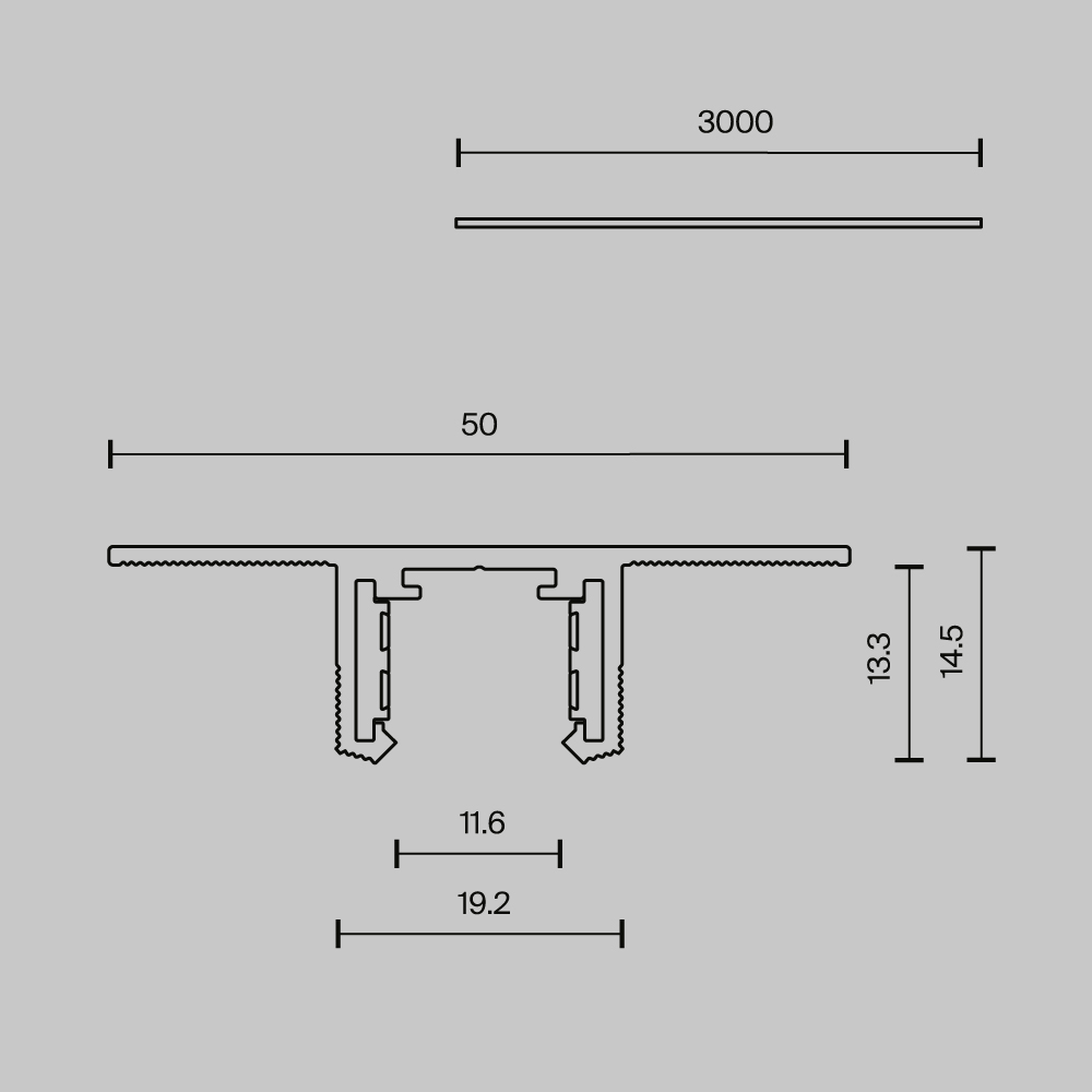 Шинопровод встраиваемый Technical Exility X TRX239-423.12B