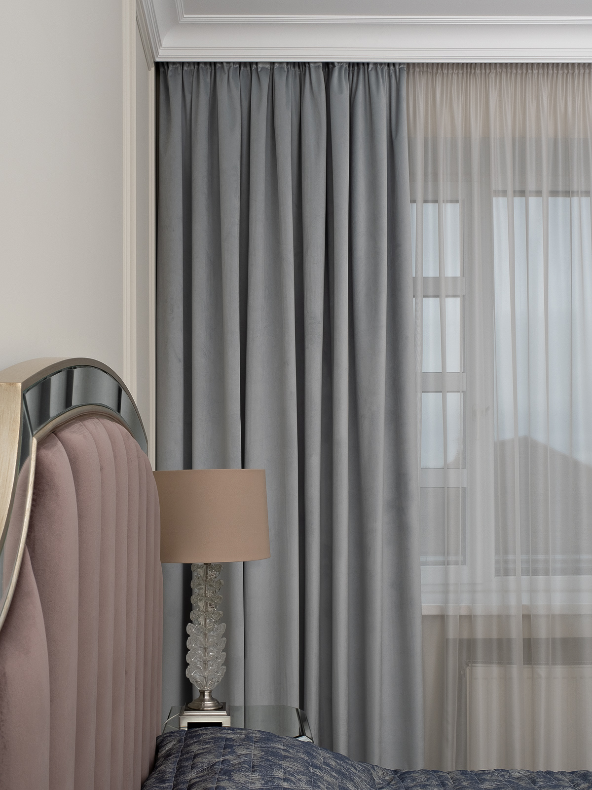 Портьера Шелк (Silkу) 30 голубая димаут 300*260