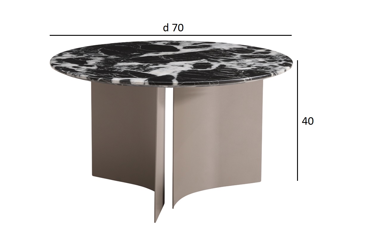 Стол журнальный черный d70*40см
