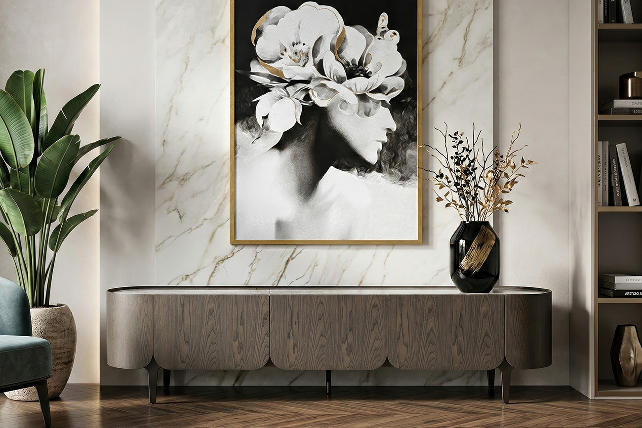 Тумба под телевизор Травертин (Travertine) 220*42*52,5см