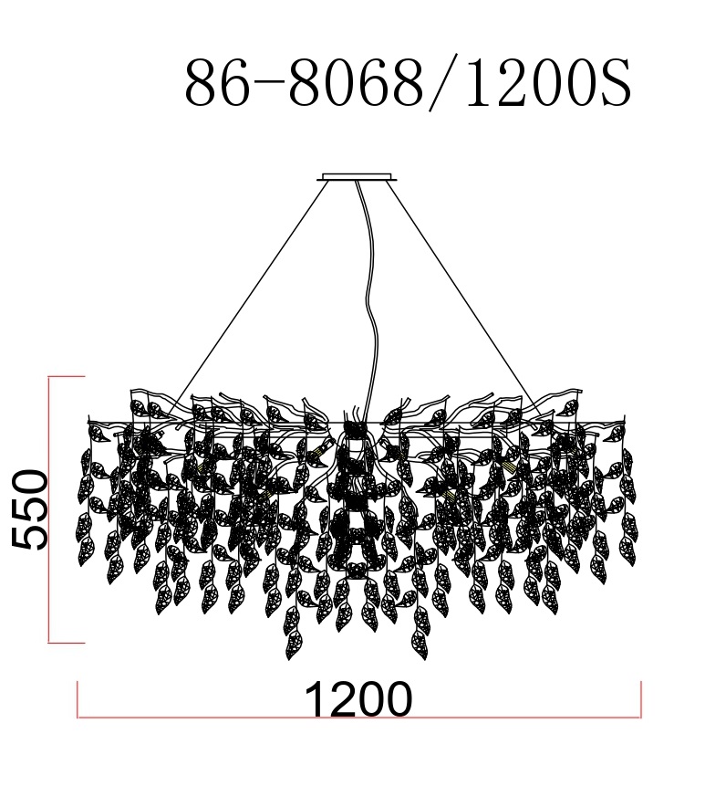 Люстра d.120*45 см, металл цвет хром