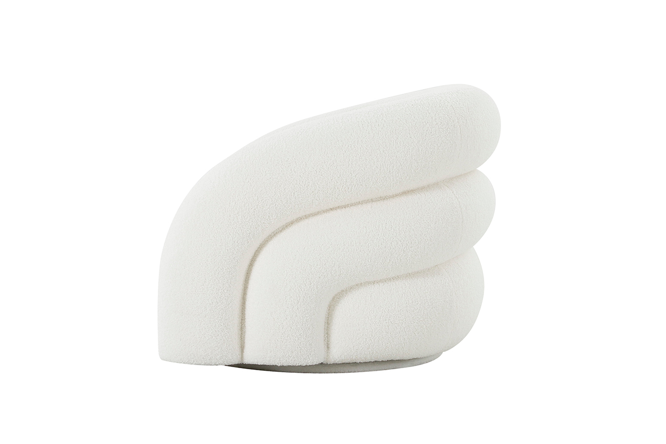 BEL Кресло поворотное, иск.мех белый 94*83*70см
