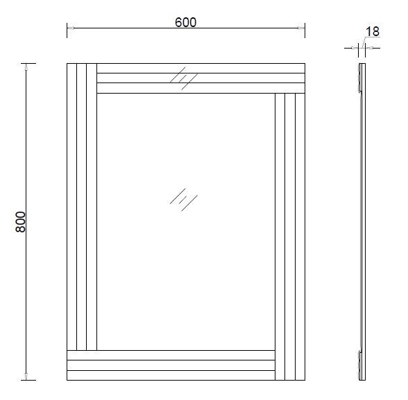 Зеркало прямоугольное 60*80см
