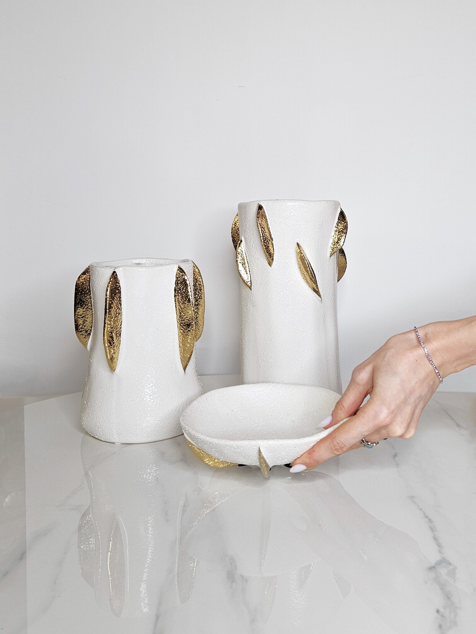 Чаша Round golden scale fruit bowl