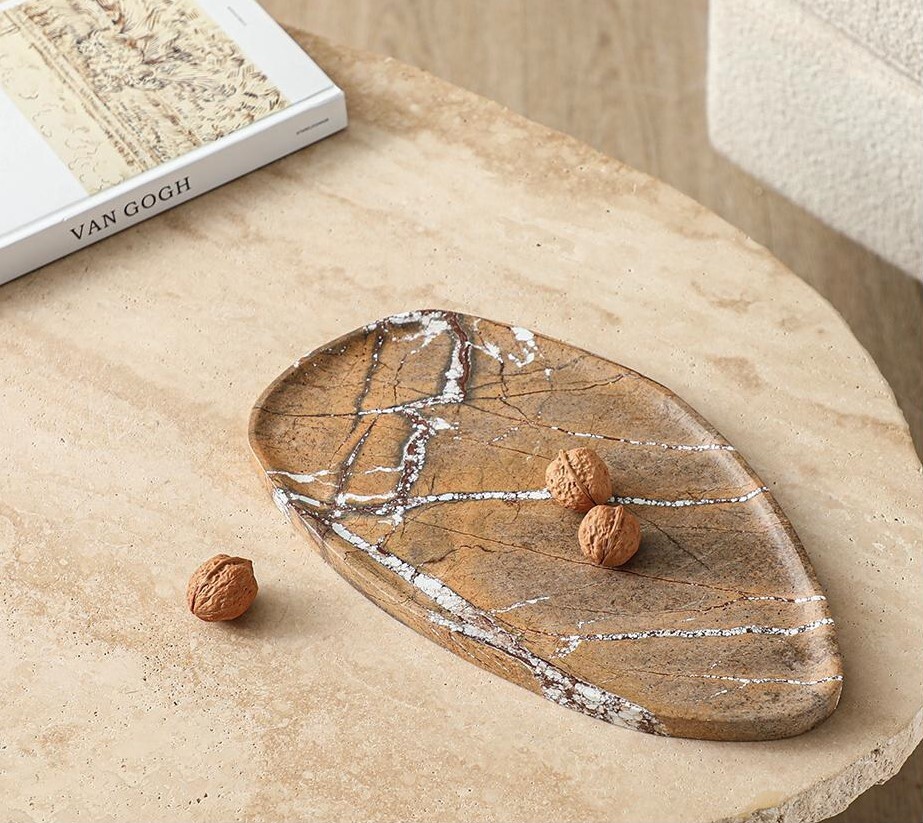 Чаша Shaped stone plate-coffee color