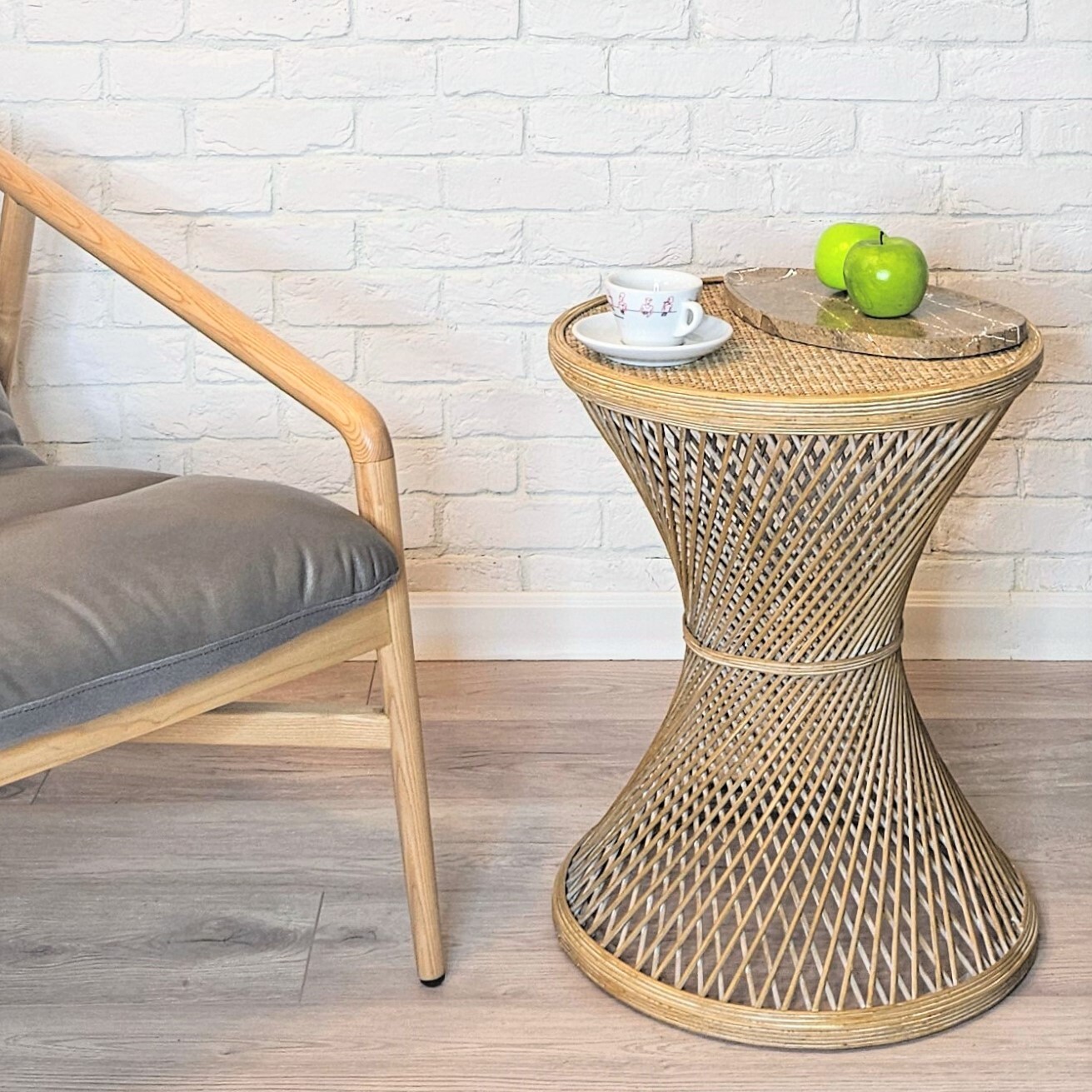Чаша Shaped stone plate-coffee color