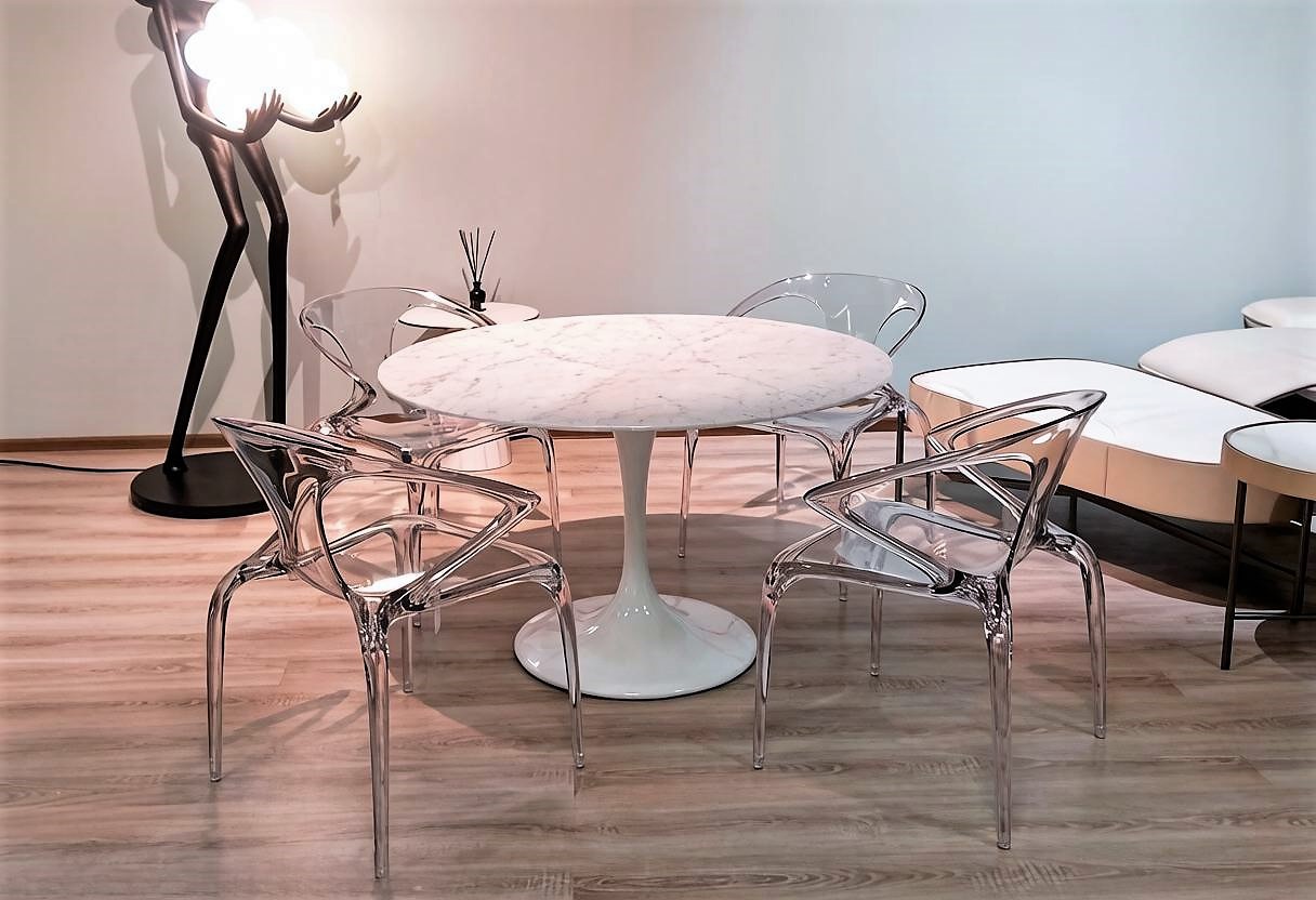 Стол обеденный белый Tulip Marble