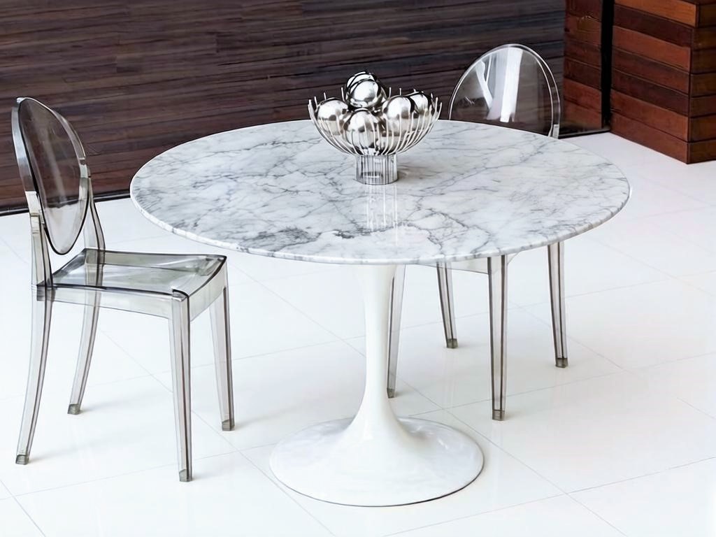 Стол обеденный белый Tulip Marble