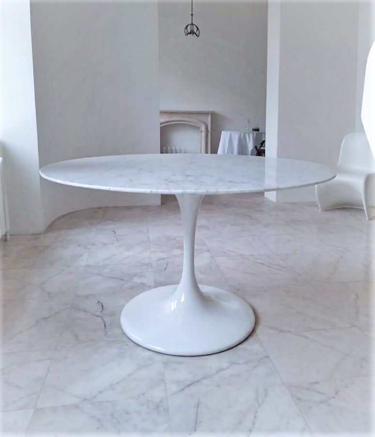 Стол обеденный белый Tulip Marble