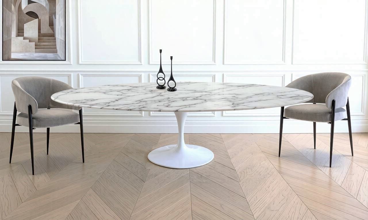 Стол Tulip Oval Marble
