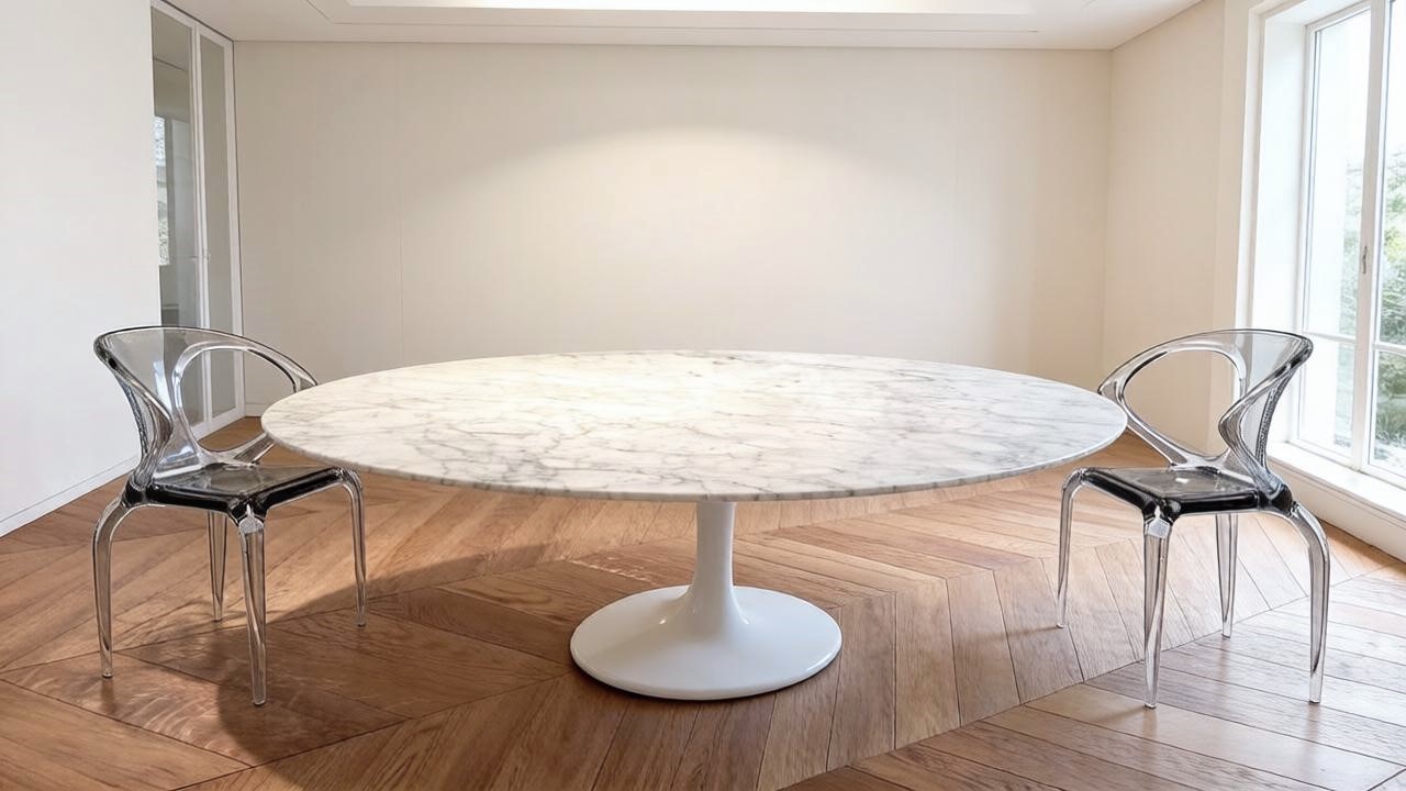 Стол Tulip Oval Marble