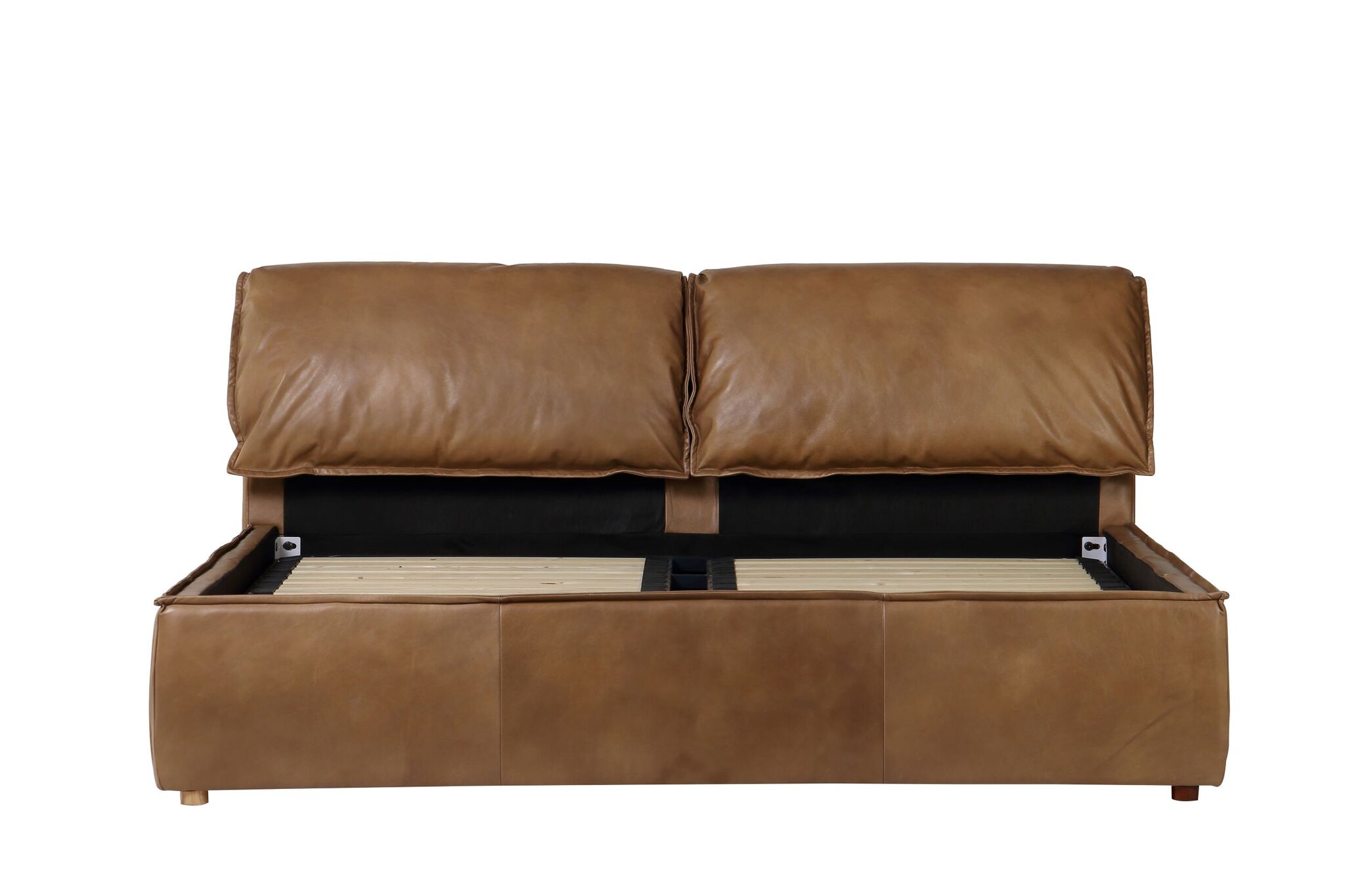 Двуспальная кровать RBD032 New Nut ter leather with Rubber wood feet