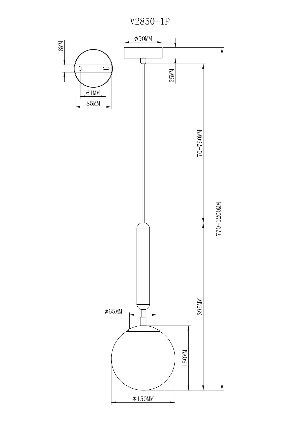 Подвесной светильник V2850-1P Host