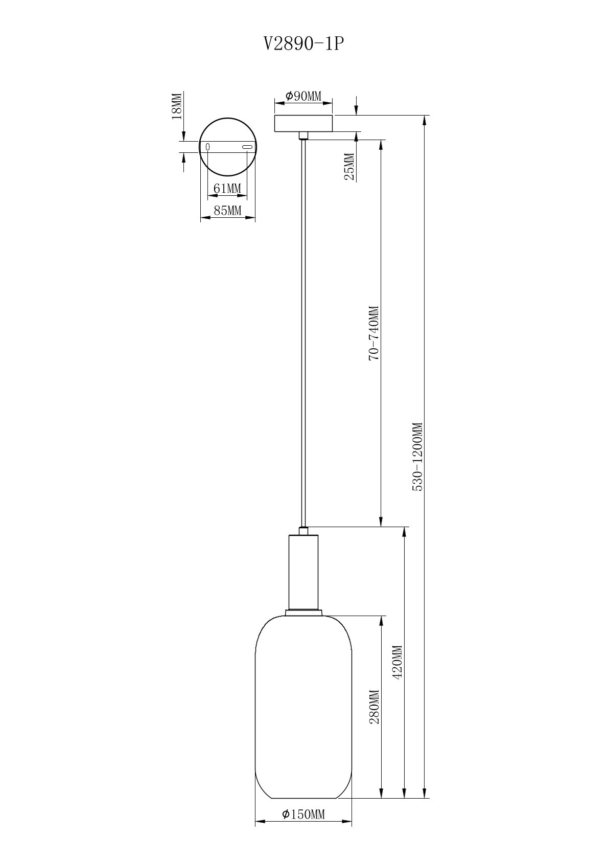 Подвесной светильник V2890-1P Martin