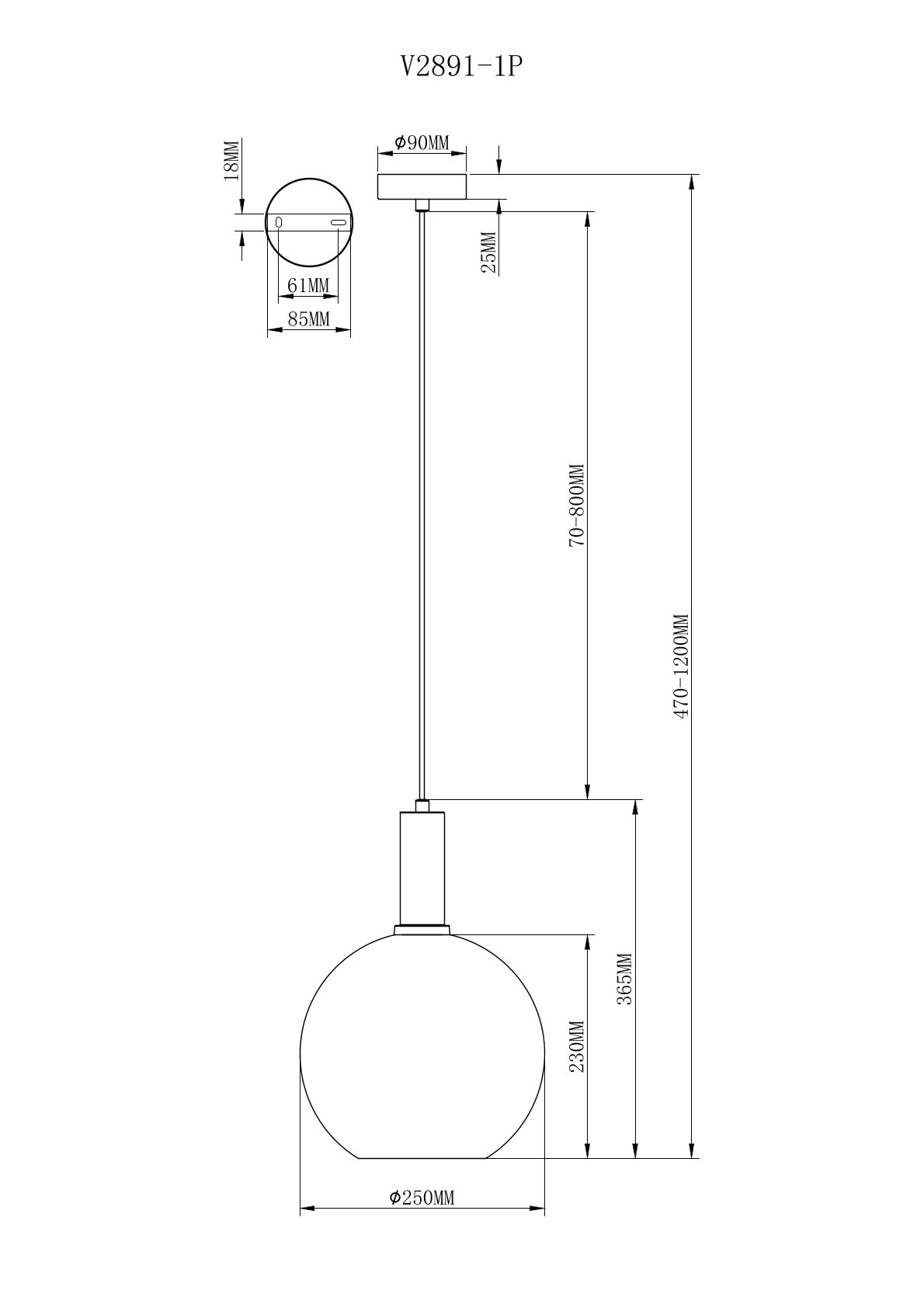 Подвесной светильник V2891-1P Martin
