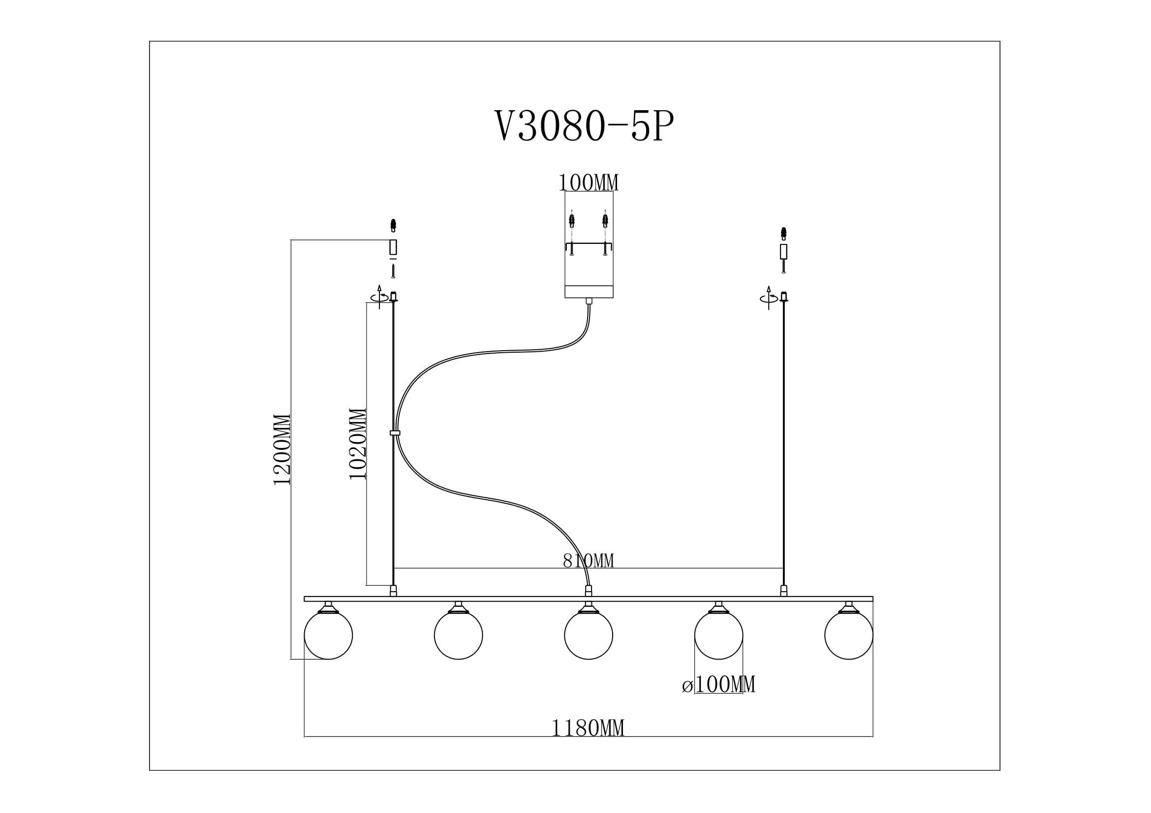 Подвесной светильник V3080-5P Sector