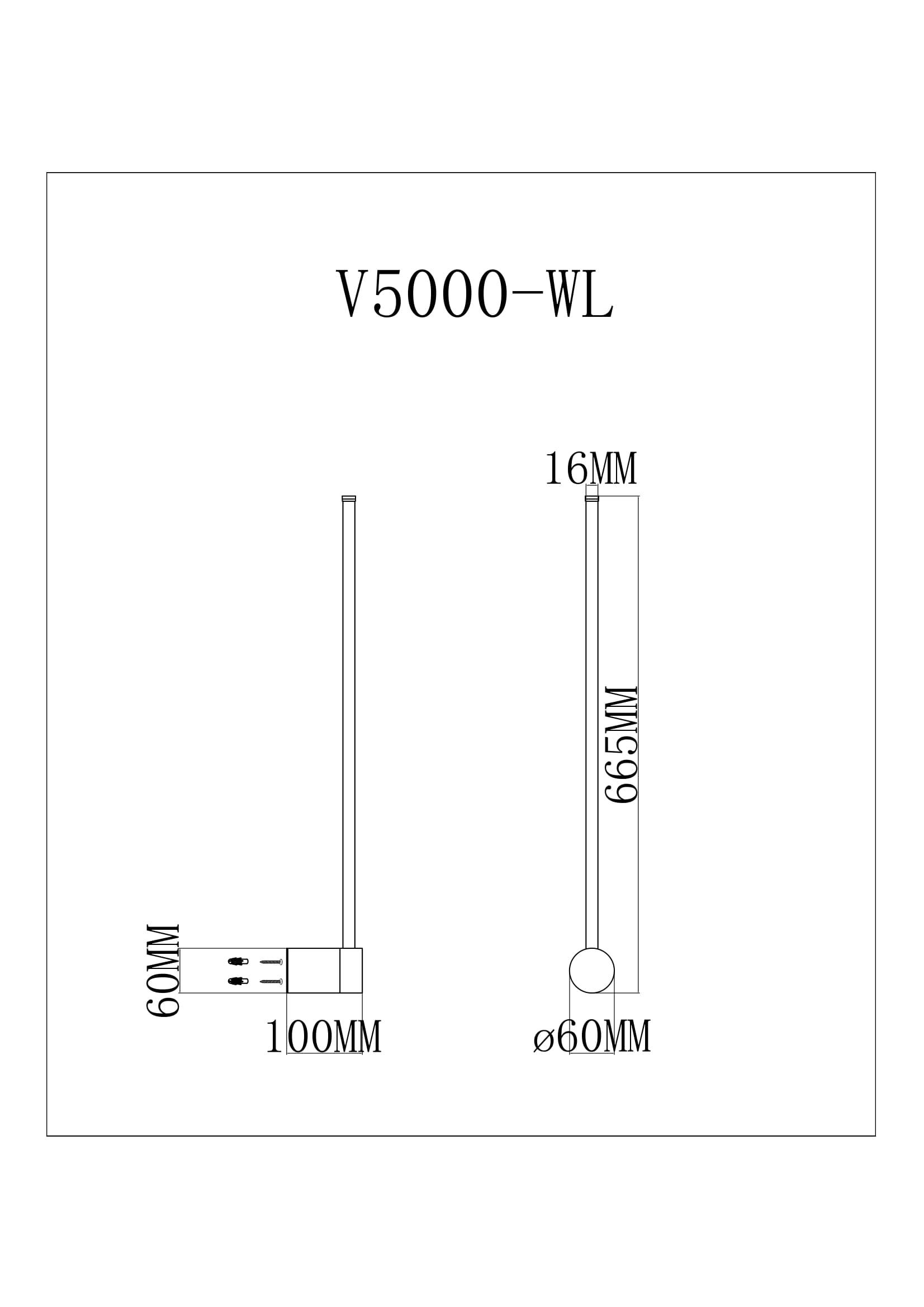 Настенный светодиодный светильник V5000-WL Ricco