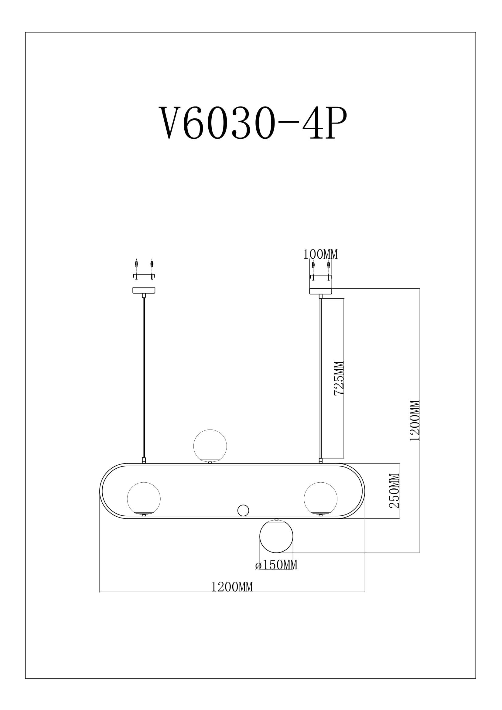 Подвесной светильник V6030-4P Krona