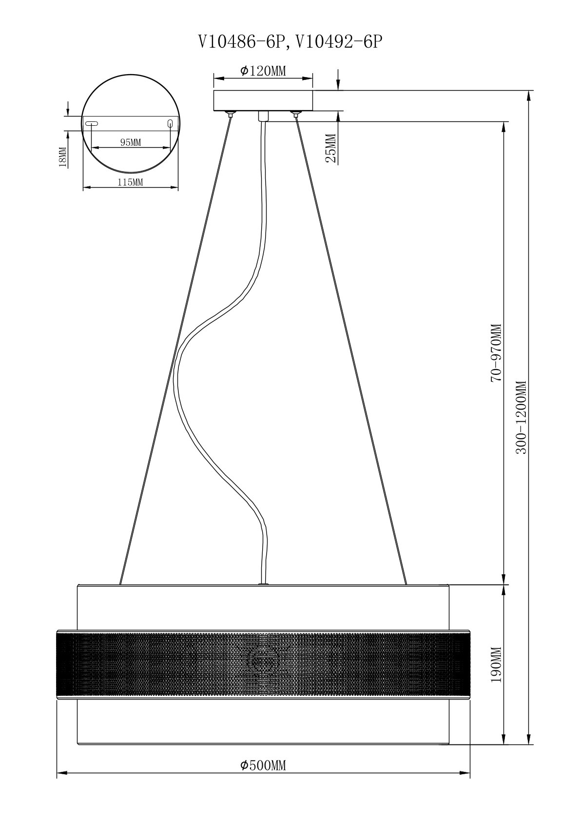 Люстра подвесная V10486-6P Gela