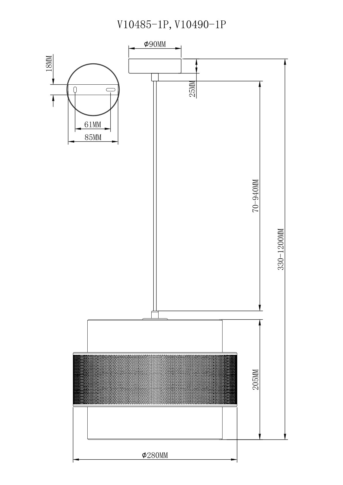 Светильник подвесной V10490-1P Gela