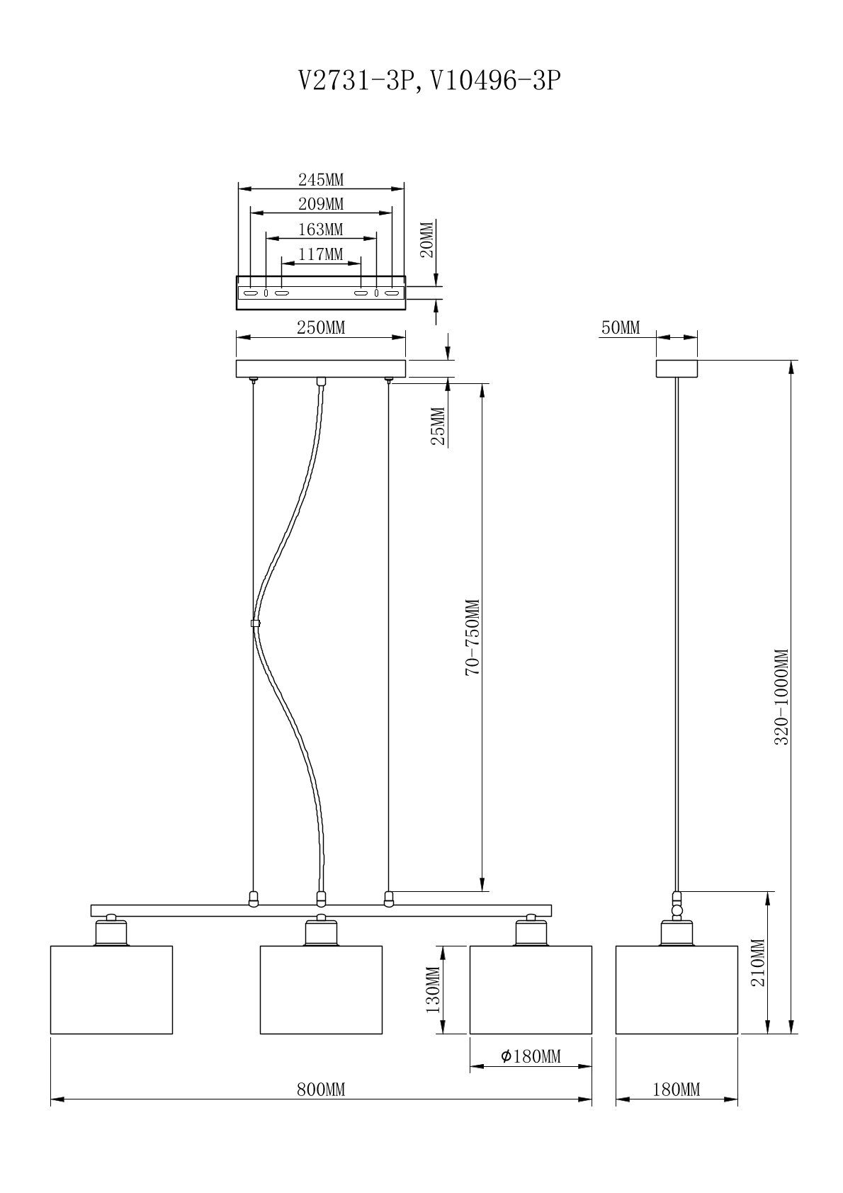 Люстра подвесная V10496-3P Room