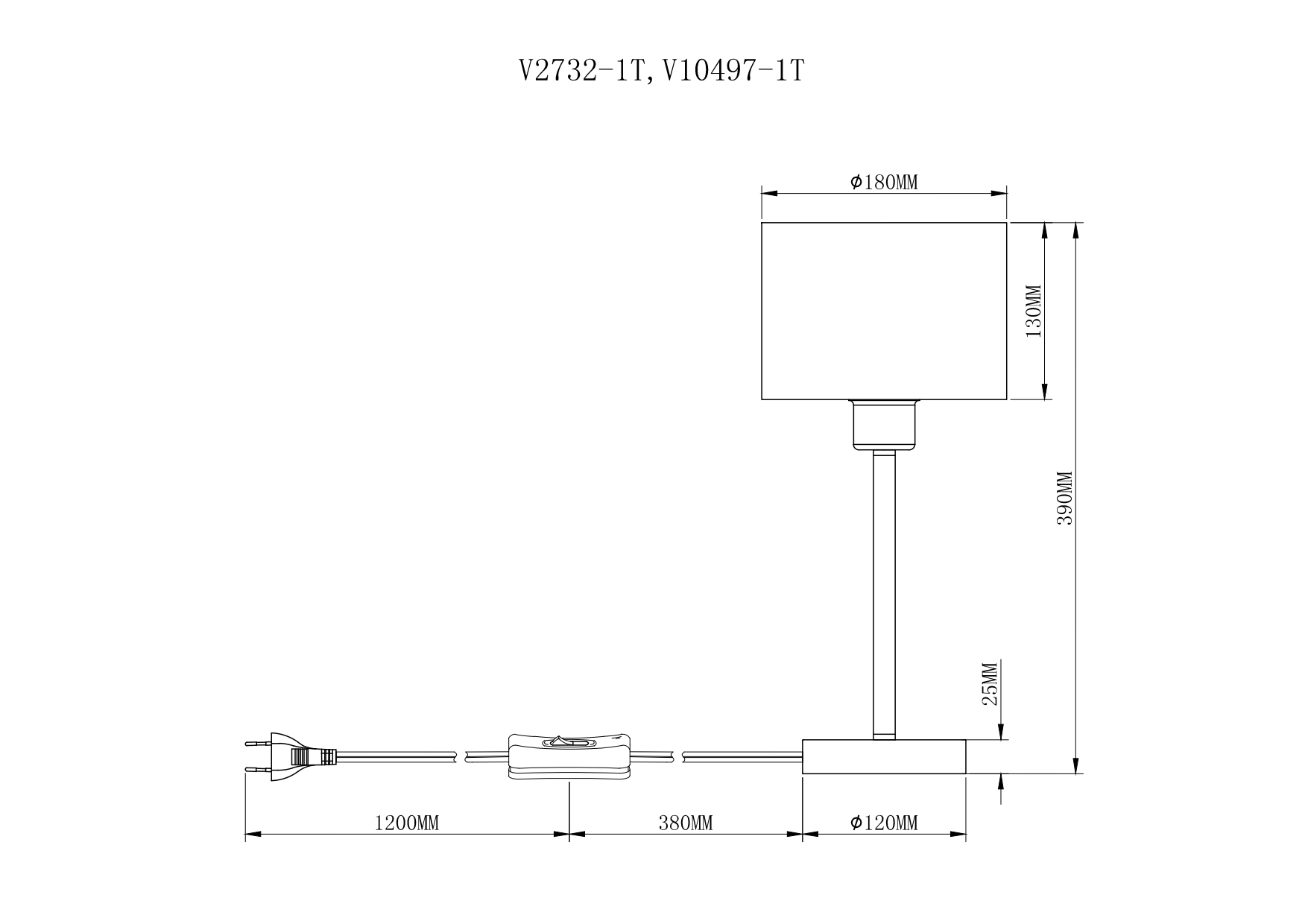 Лампа настольная V10497-1T Room