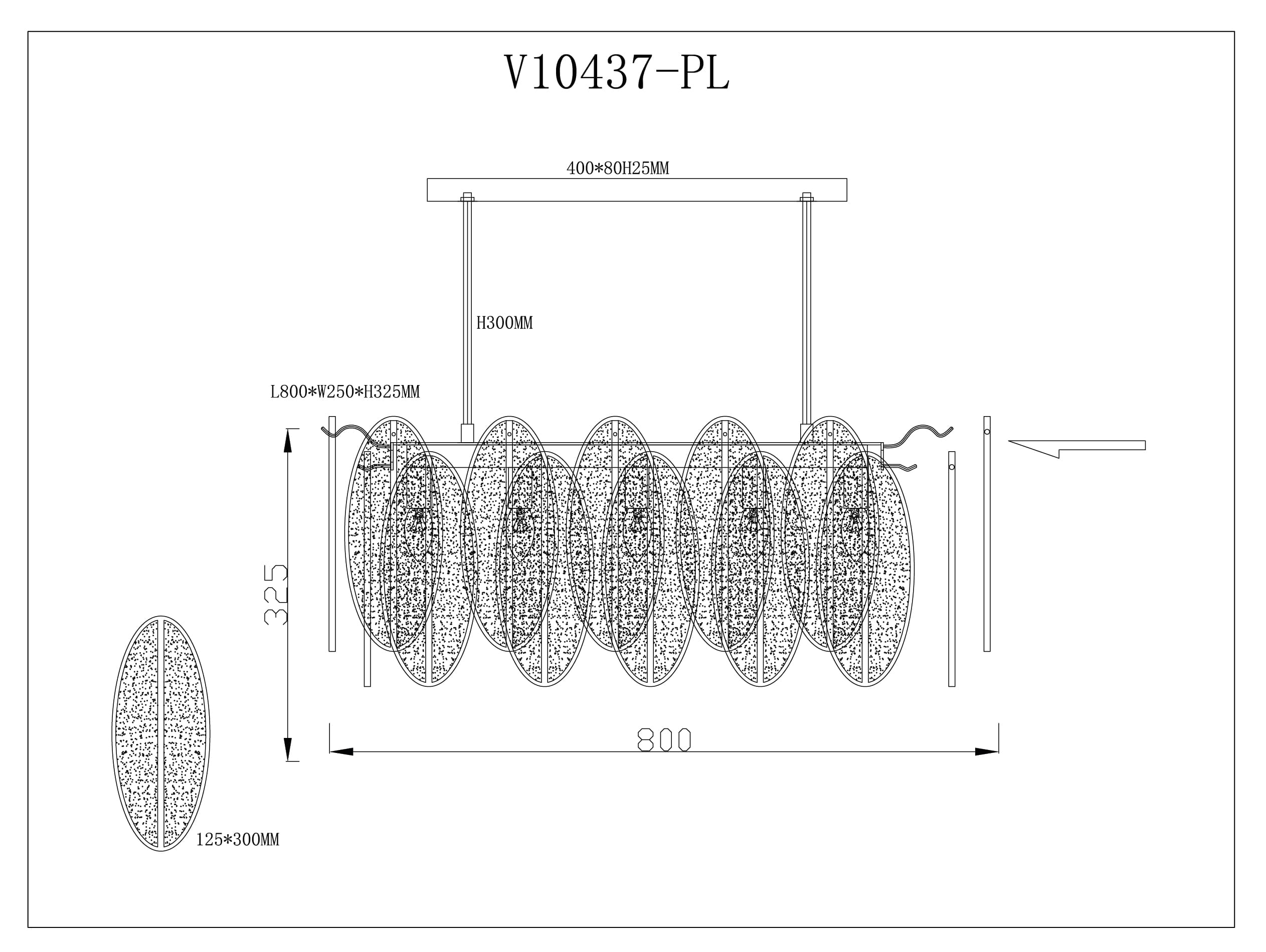 Люстра на штанге V10437-PL Rimini